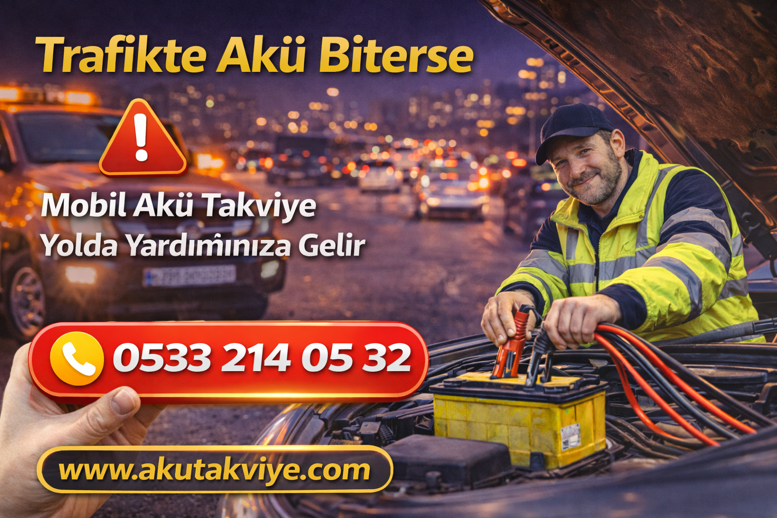 Trafikte Akü Biten Araçlar