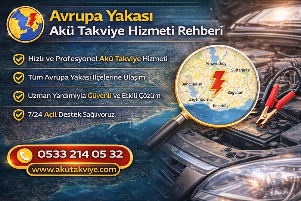 Avrupa Yakası genelinde 7/24 mobil akü takviye hizmeti