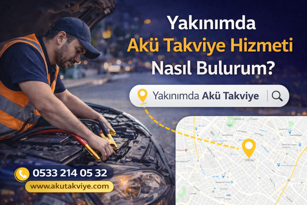 Yakınımda akü takviye hizmeti arama rehberi ile en yakın mobil akü takviye ve acil akü yardım bulma